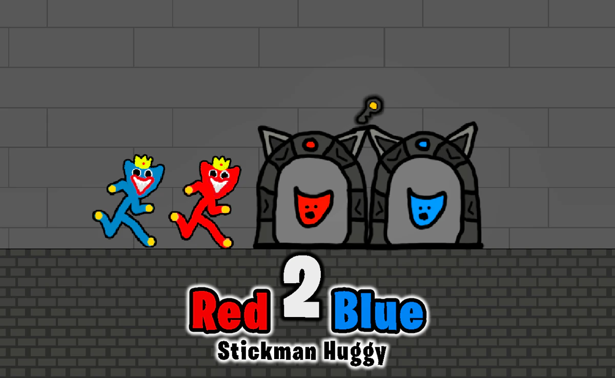 Play Red and Blue Stickman Huggy 2 — free online Two Player game