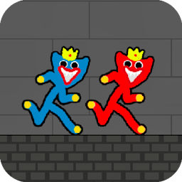 Red and Blue Stickman Huggy 2