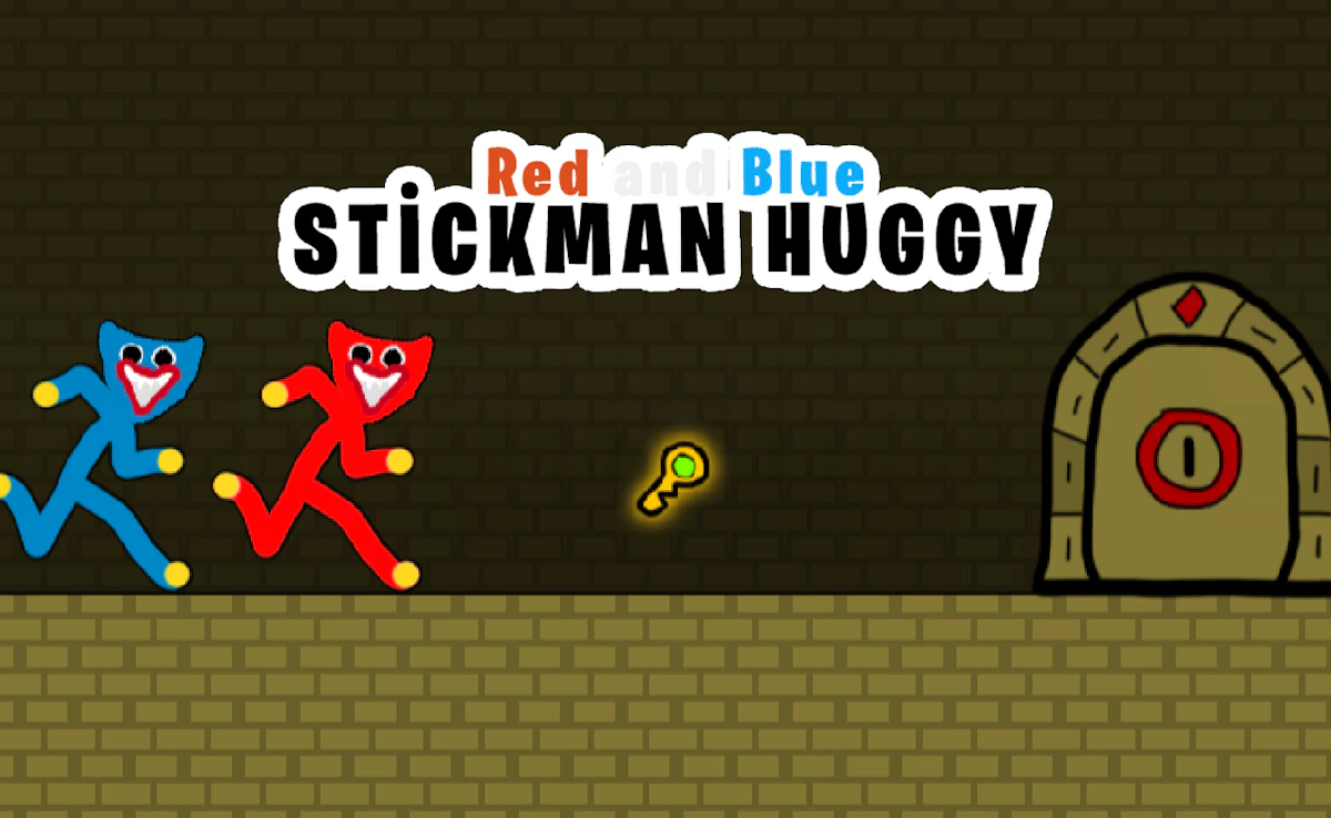 Play Red and Blue Stickman Huggy — free online Two Player game