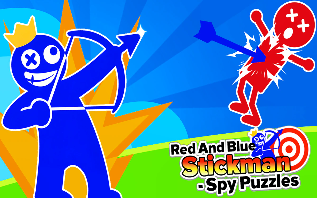 Play Red And Blue Stickman Spy Puzzles — free online Archery game