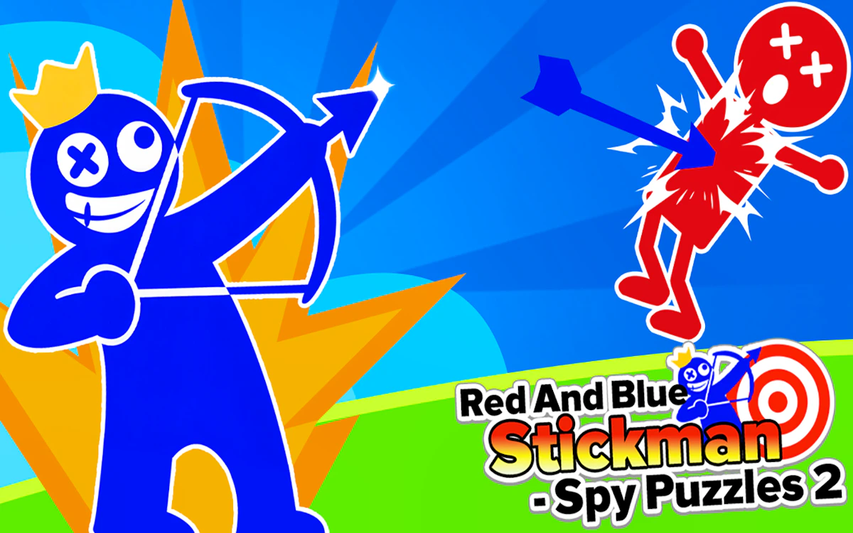Play Red And Blue Stickman Spy Puzzles 2 — free online Archery game