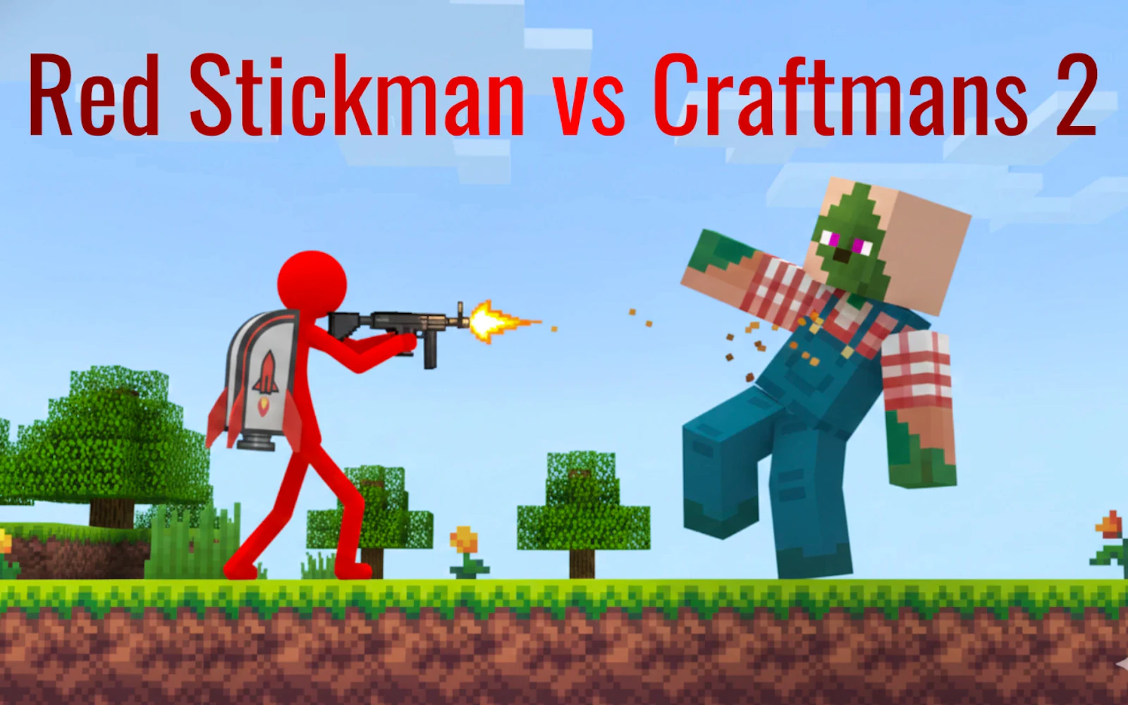 Red Stickman vs Craftmans 2 — free online arcade game on Glaze Games