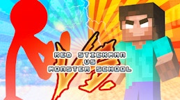 Red Stickman vs Monster School