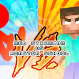 Red Stickman vs Monster School