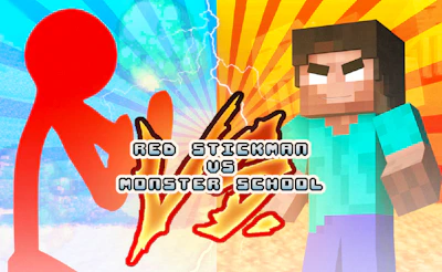 Red Stickman vs Monster School cover art