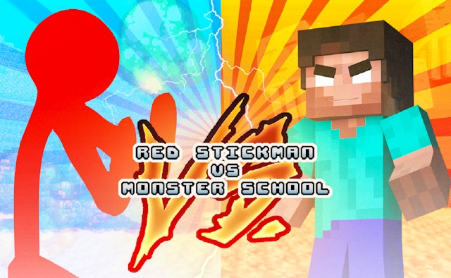 Red Stickman Vs Monster School