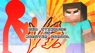 Red Stickman Vs Monster School game cover
