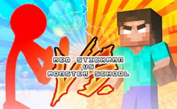 Red Stickman vs Monster School