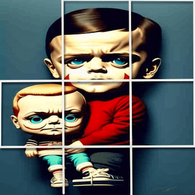 Robert the Doll Picture Slide Puzzle Frenzy By Gamepix