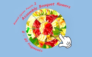 Round Jigsaw Puzzle 2 - Assemble Bouquet Flowers