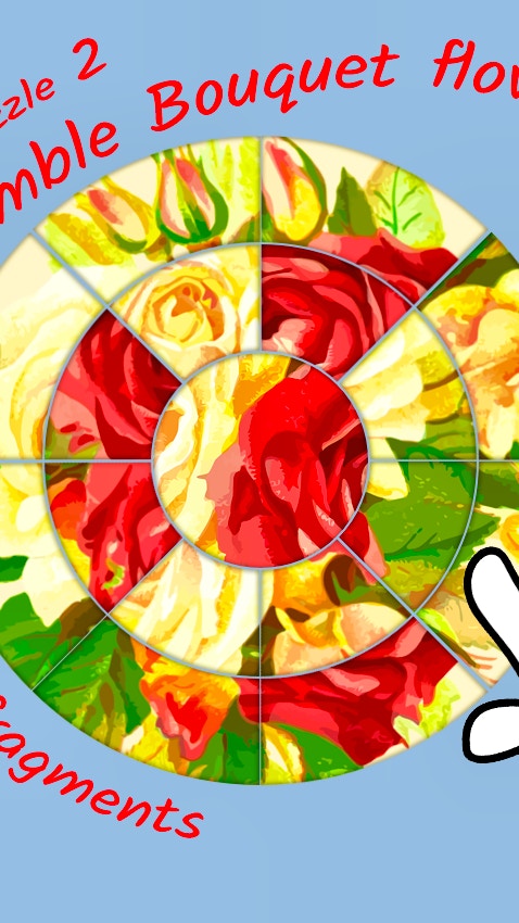 Round jigsaw Puzzle 2 - Assemble Bouquet flowers
