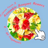 Round jigsaw Puzzle 2 - Assemble Bouquet flowers