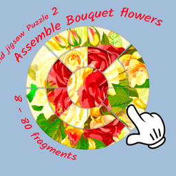 Round jigsaw Puzzle 2 - Assemble Bouquet flowers Online puzzle Games on taptohit.com