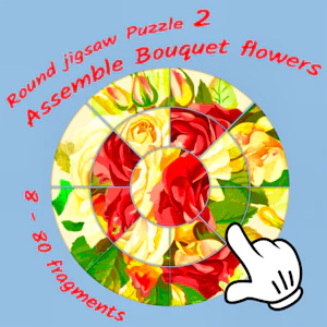 Round jigsaw Puzzle 2 - Assemble Bouquet flowers Thumbnail