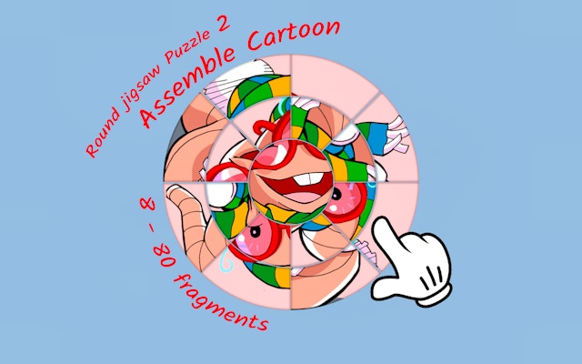 Round Jigsaw Puzzle 2 Assemble Cartoon