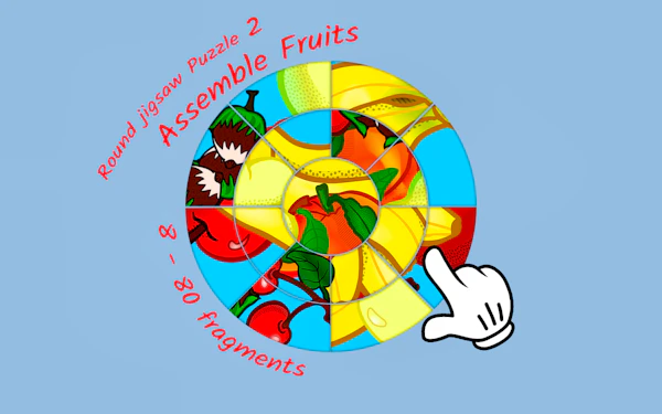 Round jigsaw Puzzle 2 – Assemble Fruits