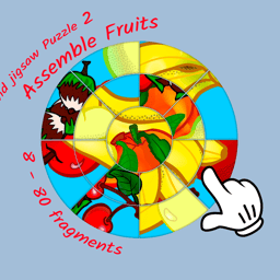 Round jigsaw Puzzle 2 - Assemble Fruits Online puzzle Games on taptohit.com