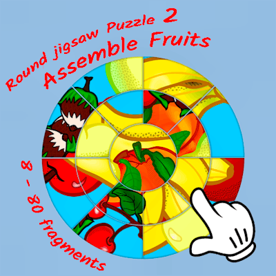 Round jigsaw Puzzle 2 - Assemble Fruits By Gamepix