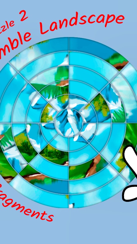 Round jigsaw Puzzle 2 - Assemble Landscape