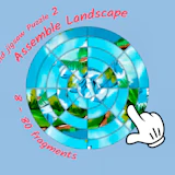Round jigsaw Puzzle 2 - Assemble Landscape