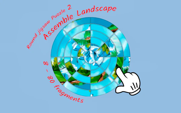 Round jigsaw Puzzle 2 – Assemble Landscape