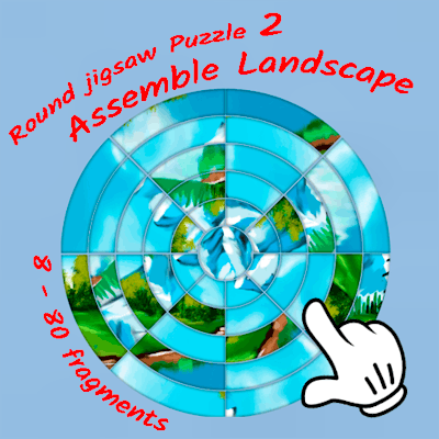Round jigsaw Puzzle 2 - Assemble Landscape By Gamepix