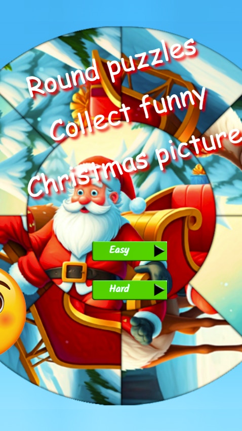 Round jigsaw Puzzle Collect funny Christmas pictures