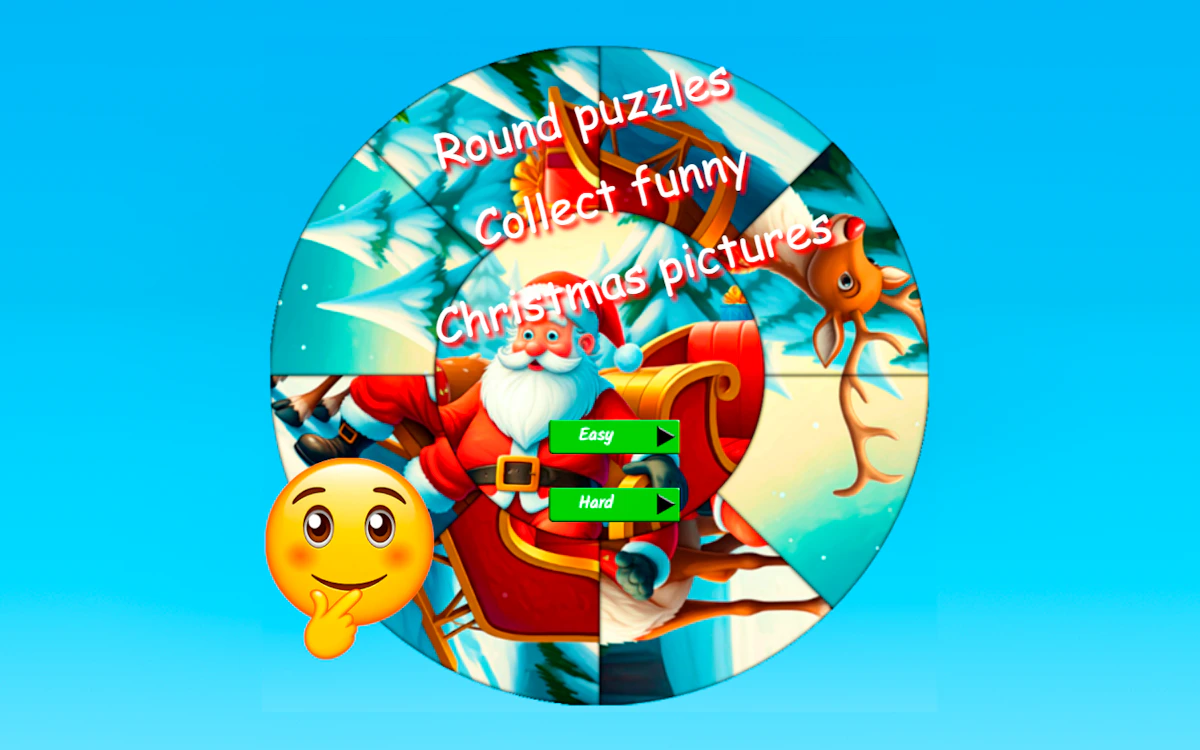 Play Round jigsaw Puzzle Collect funny Christmas pictures — free online Jigsaw Puzzles game