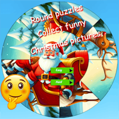 Round jigsaw Puzzle Collect funny Christmas pictures By Gamepix