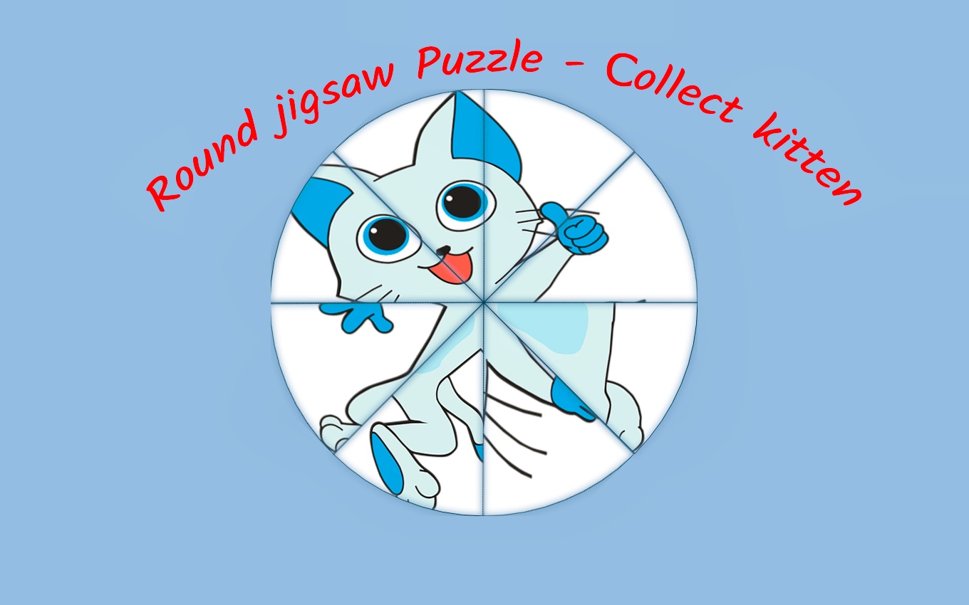 Round jigsaw Puzzle - Collect Kitten