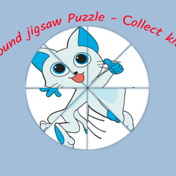 Round jigsaw Puzzle - Collect Kitten Online puzzle Games on taptohit.com