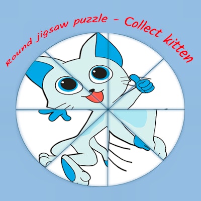 Round jigsaw Puzzle - Collect Kitten By Gamepix