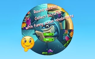 Round Jigsaw Puzzle Collect Pictures Of Funny Ocean Inhabitants game cover