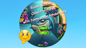 Image for Round Jigsaw Puzzle Collect Pictures of Funny Ocean Inhabitants