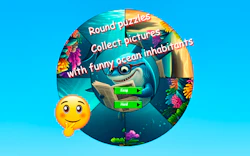 Round Jigsaw Puzzle Collect Pictures of Funny Ocean Inhabitants