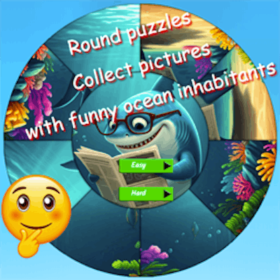 Round Jigsaw Puzzle Collect Pictures of Funny Ocean Inhabitants By Gamepix