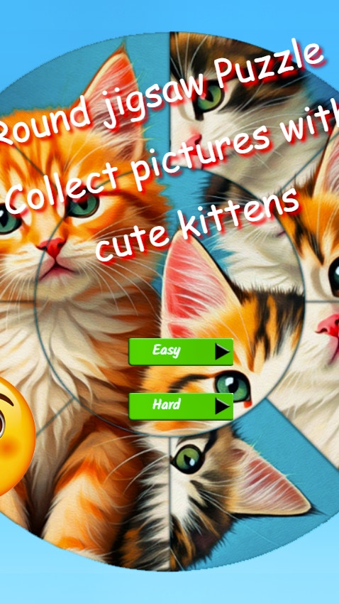 Round Jigsaw Puzzle Collect Pictures with Cute Kittens