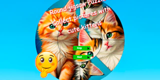 Round Jigsaw Puzzle Collect Pictures with Cute Kittens thumbnail