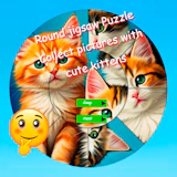 Round Jigsaw Puzzle Collect Pictures with Cute Kittens