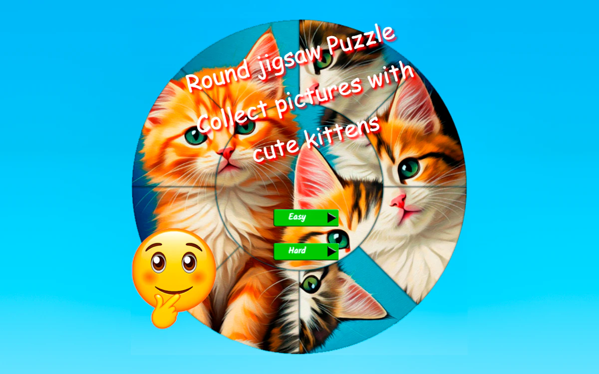 Play Round Jigsaw Puzzle Collect Pictures with Cute Kittens — free online Jigsaw Puzzles game