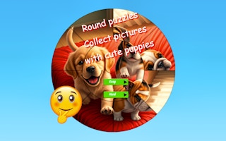 Round Jigsaw Puzzle Collect Pictures With Cute Puppies game cover