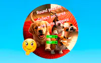 Round Jigsaw Puzzle Collect Pictures with Cute Puppies