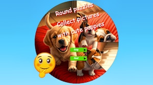 Image for Round Jigsaw Puzzle Collect Pictures with Cute Puppies