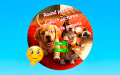 Round Jigsaw Puzzle Collect Pictures with Cute Puppies