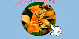 Round jigsaw Puzzle - Collect the Butterfly thumbnail