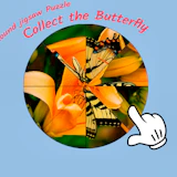 Round jigsaw Puzzle - Collect the Butterfly