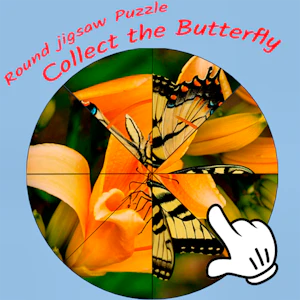 Round jigsaw Puzzle - Collect the Butterfly Thumbnail