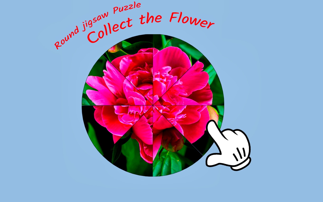 Round jigsaw Puzzle - Collect the Flower