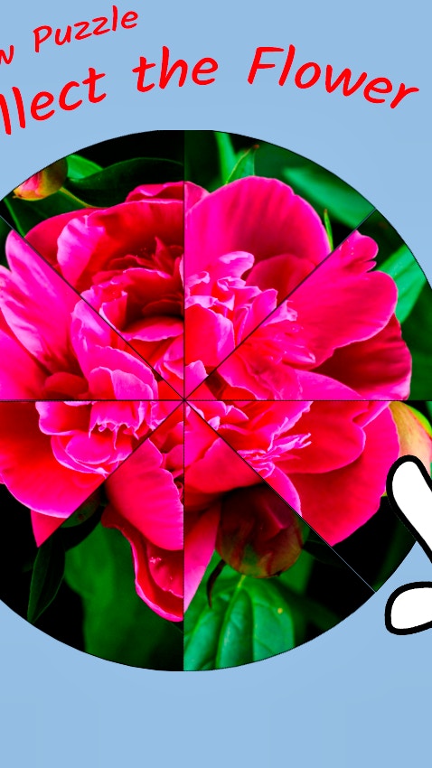 Round jigsaw Puzzle - Collect the Flower