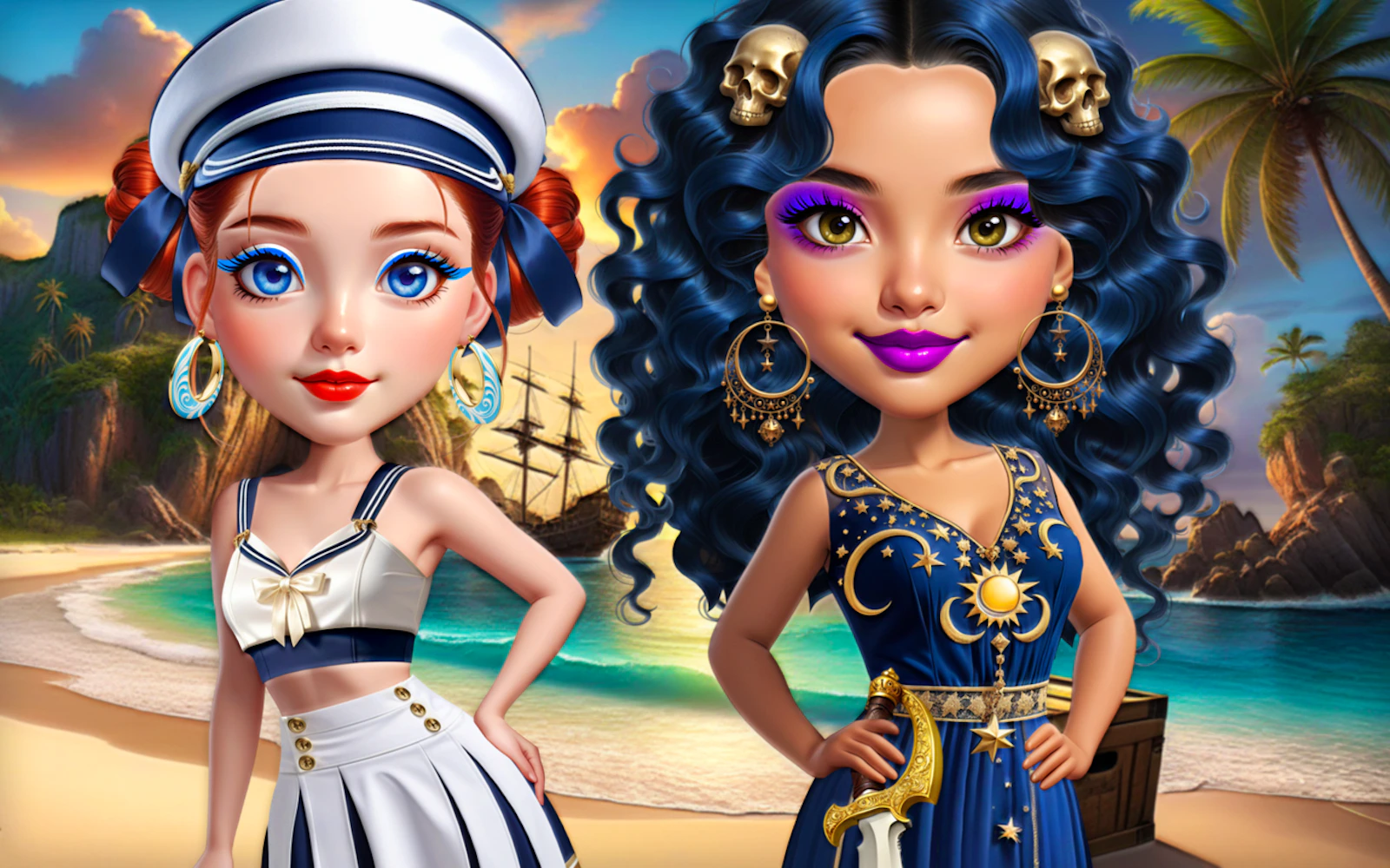 Sailor Chic vs Pirate Charm — free online adventure game on Glaze Games